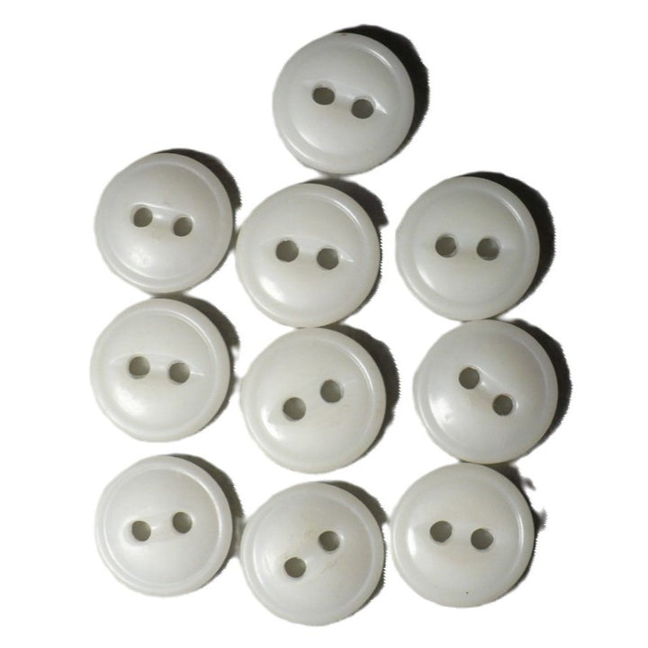 20L Two Hole White Celluloid Buttons