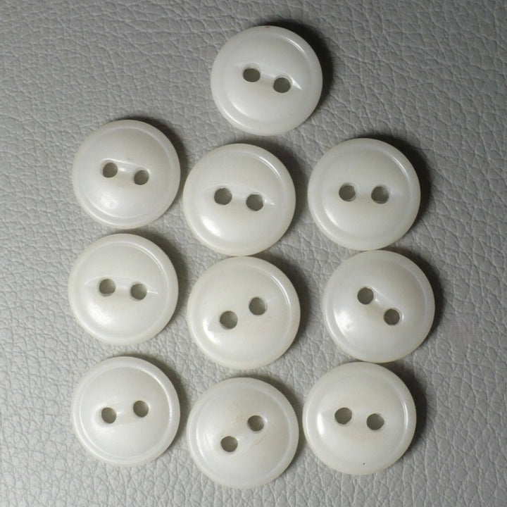 20L Two Hole White Celluloid Buttons