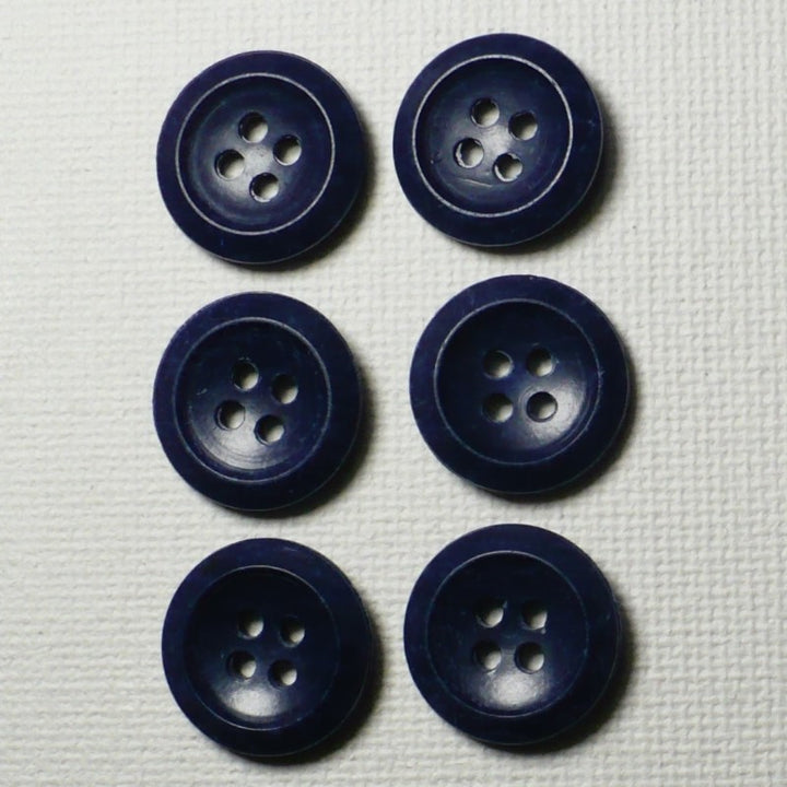 22L Blue Four Hole Casein Buttons