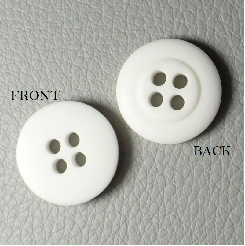 23L White Four Hole Casein Buttons