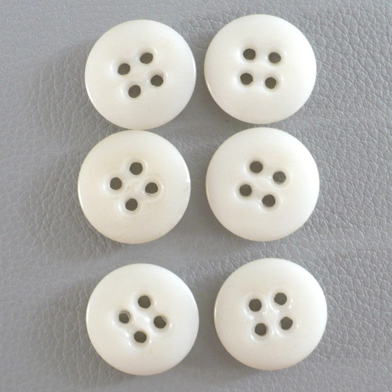 27L White Four Hole Casein Trouser Buttons