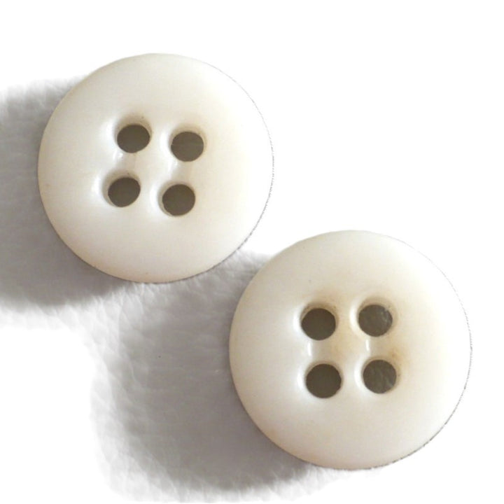 27L White Four Hole Casein Trouser Buttons