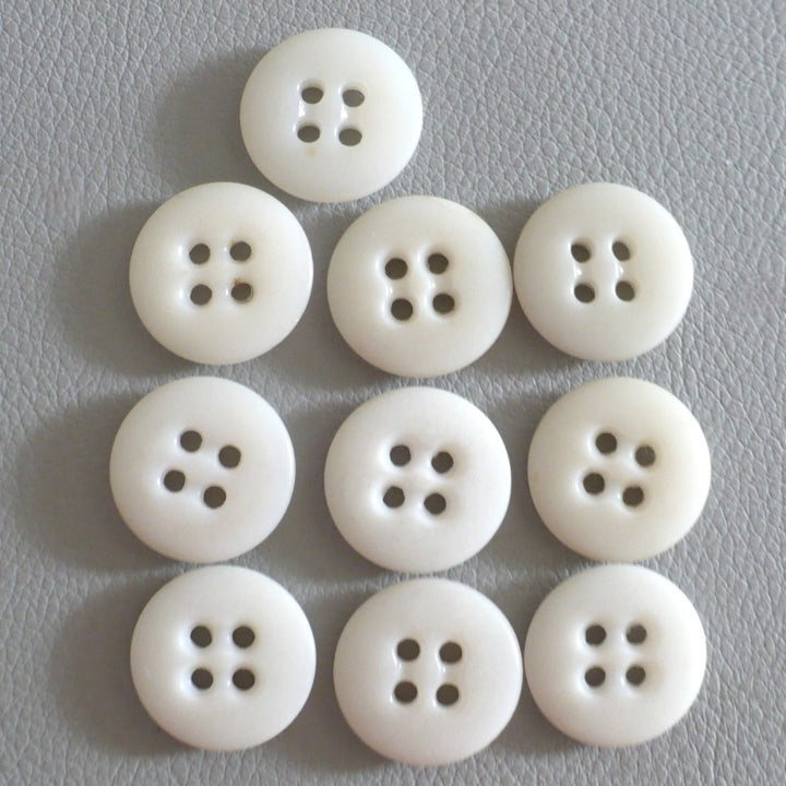 27L White Four Hole Casein Trouser Buttons