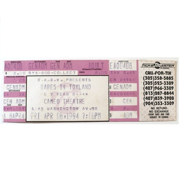 Babes In Toyland Ticket 1994 Jack Off Jill 7 Year Bitch