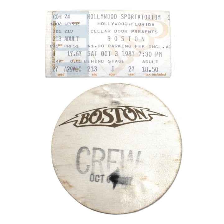 Boston Third Stage Tour Crew Pass & Ticket 1987