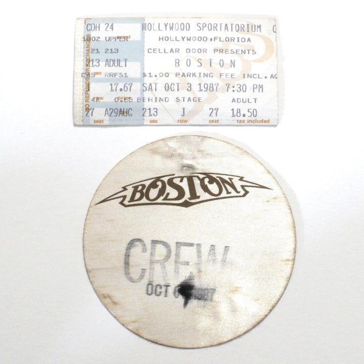 Boston Third Stage Tour Crew Pass & Ticket 1987