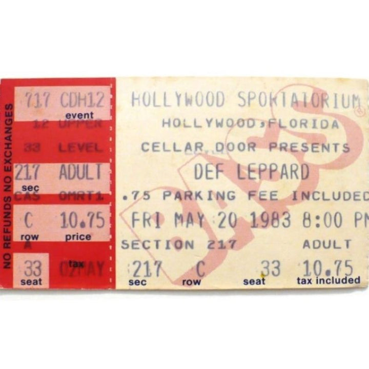 Def Leppard Pyromania Tour Ticket 1983 May 20