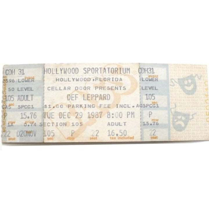 Def Leppard Hysteria Tour Ticket 1987 Tesla