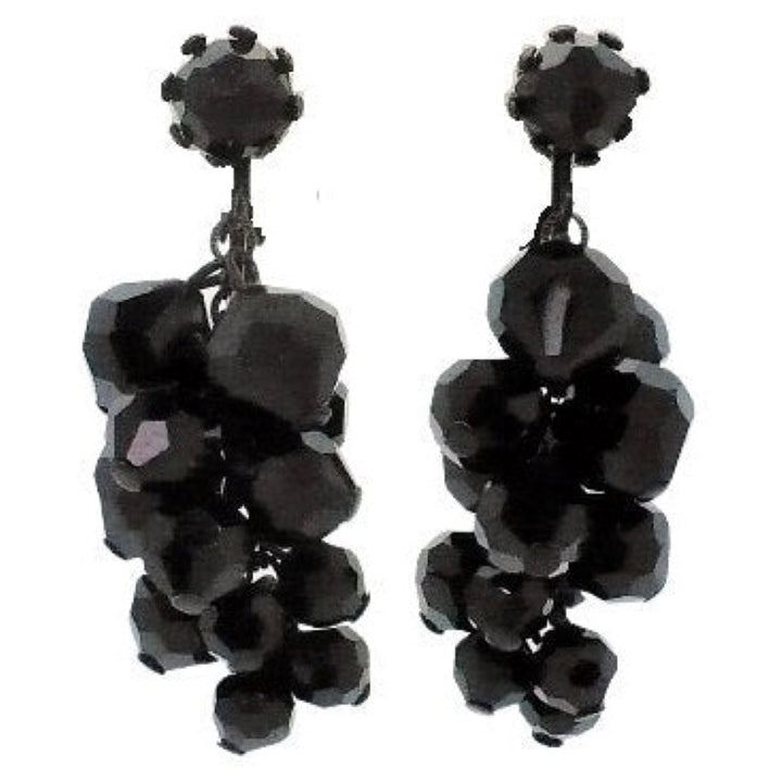 1930s Jet Gemstone Drop Earrings