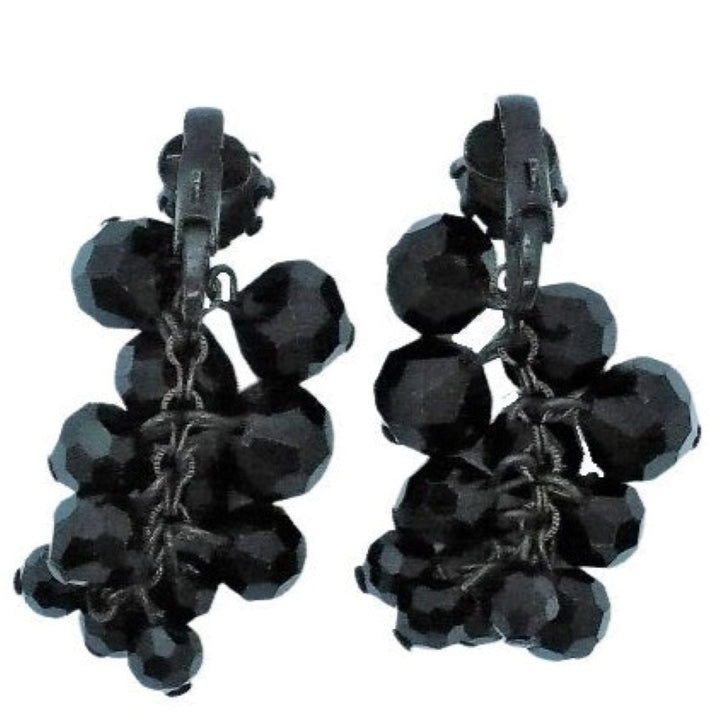 1930s Jet Gemstone Drop Earrings