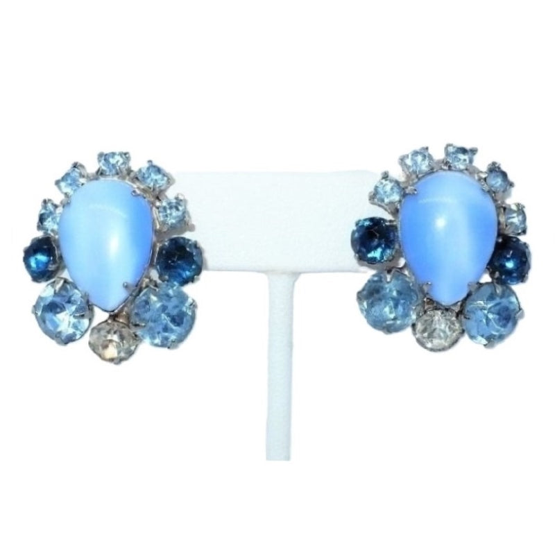 1960s Blue Mid Century Earrings