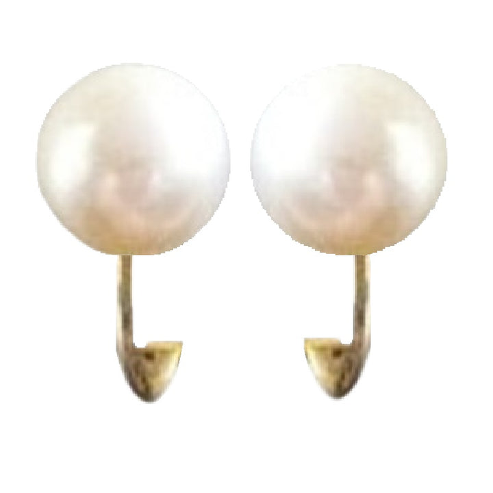 8mm Pearl Stud Clip  Earrings