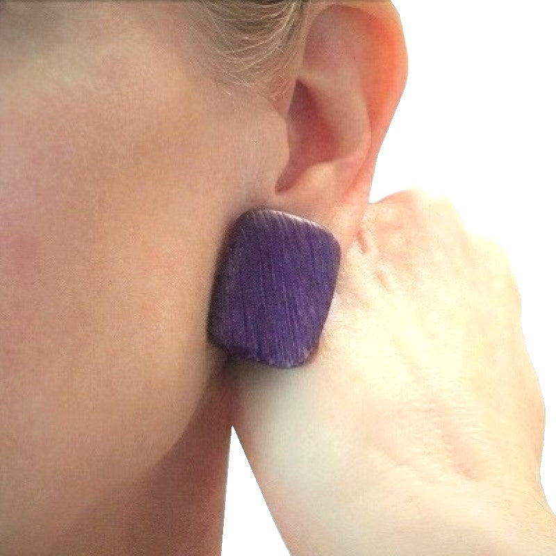 1950s Purple Earrings Industria Argentina