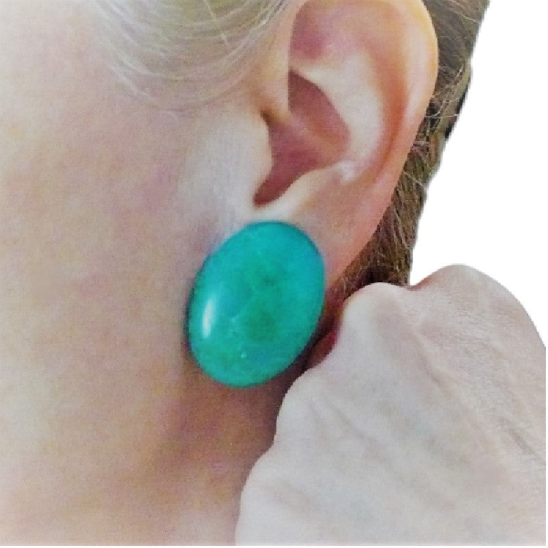 1980s Chrysocolla Earrings