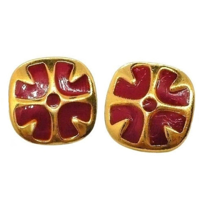 1980s Givenchy Regal Red Earrings