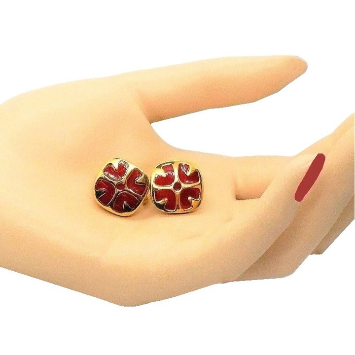 1980s Givenchy Regal Red Earrings