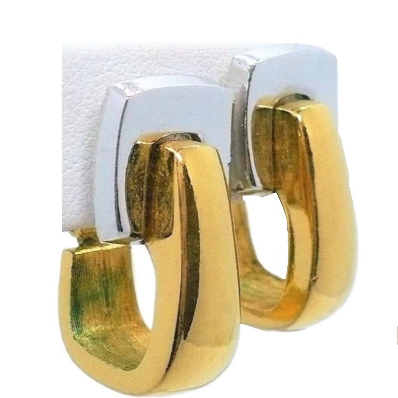 1980s Givenchy Two-tone Hoop Earrings