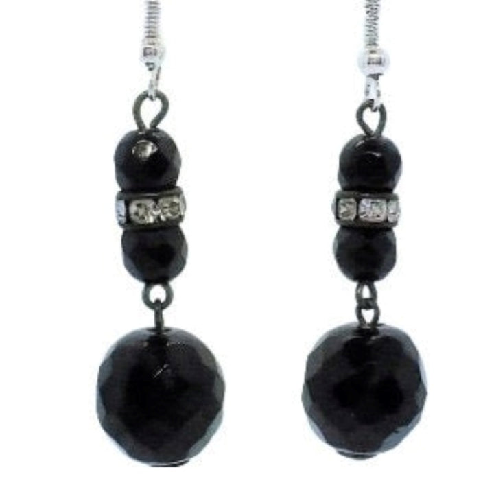 1950s Black Czech Glass Earrings