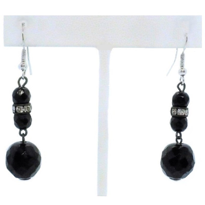 1950s Black Czech Glass Earrings