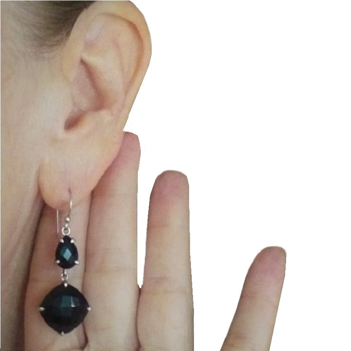 2000 Black Onyx Sterling Earrings