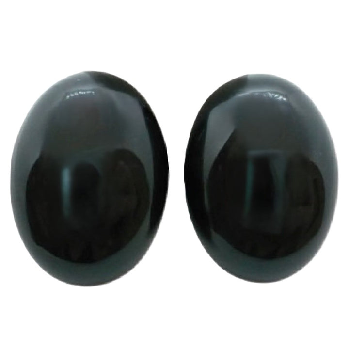 1980s Black Onyx Minimalist Earrings