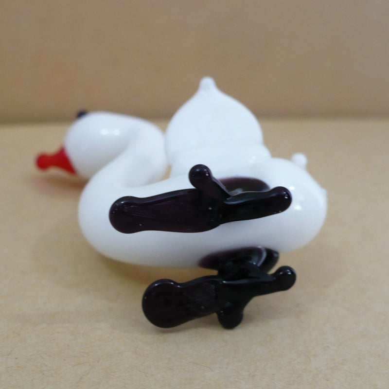 1970s Miniature Lampwork White Goose