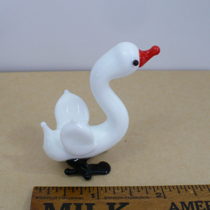 1970s Miniature Lampwork White Goose