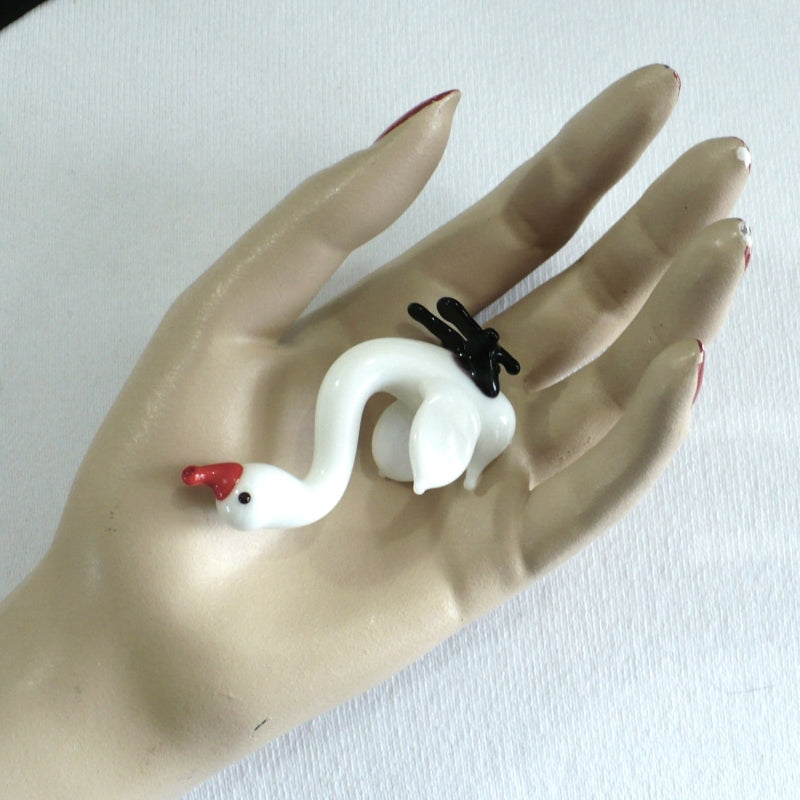 1970s Miniature Lampwork White Goose