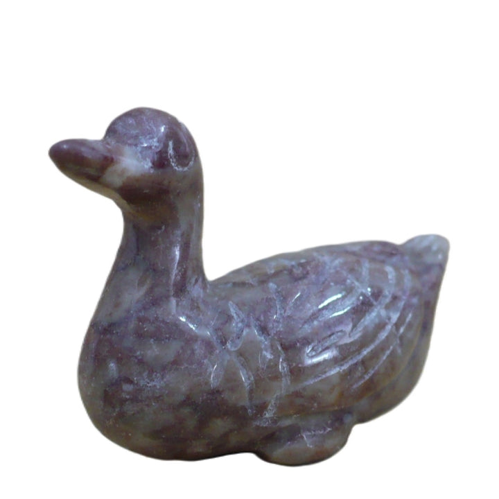 1960s Folk Art Lepidolite Duck Figurine Fetish