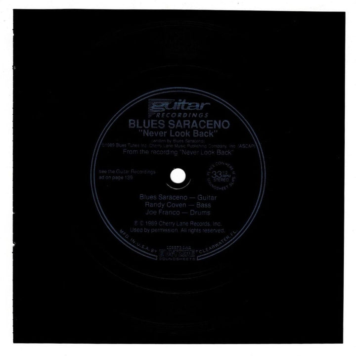 Blues Saraceno Never Look Back Guitar Trax 1989