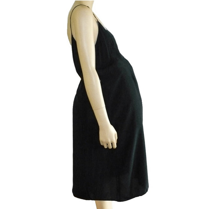 1910 - 1920s Black Silk Maternity Slip