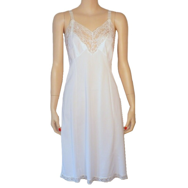 1940s Vintage White Lacy Full Slip.