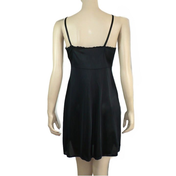 1970s Vintage Black Nylon Full Slip The Doesn't Slip by Sears.