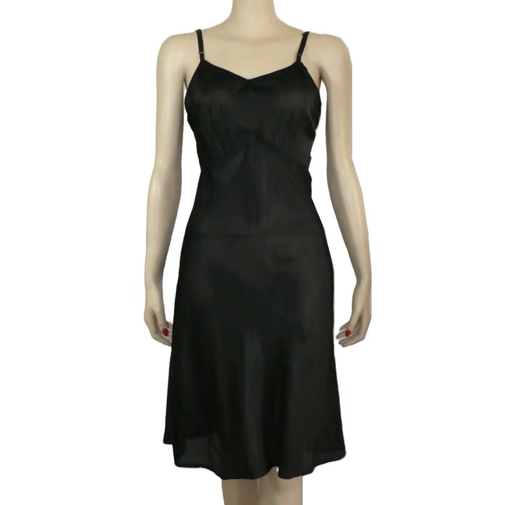 1930s black nylon full slip.