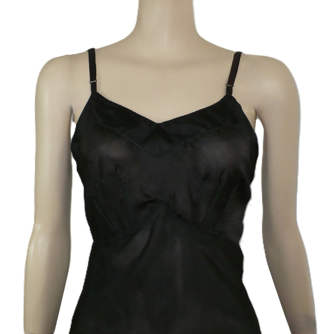 1930s black nylon full slip.