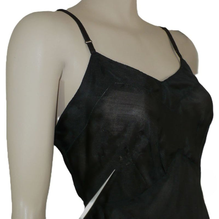 1930s black nylon full slip.