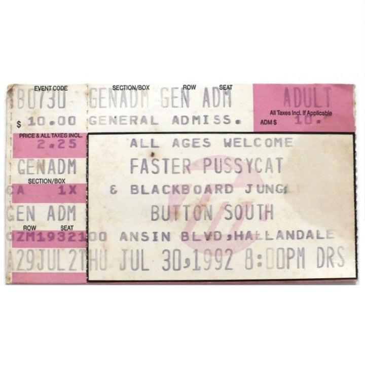 Faster Pussycat Ticket 1992 Blackboard Jungle