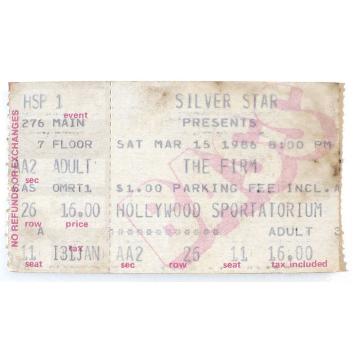 The Firm Mean Business Tour Ticket 1986 Virginia Wolf