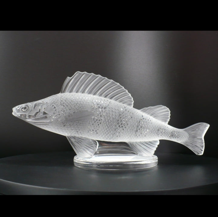 Lalique Perche Poisson Fish Car Mascot Crystal Ornament Bouchons de Radiateur