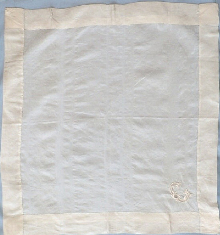 Men's Victorian Monogrammed Silk Handkerchief.