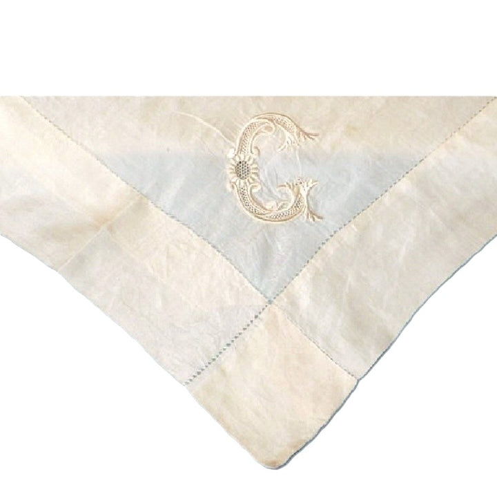 Men's Victorian Monogrammed Silk Handkerchief.