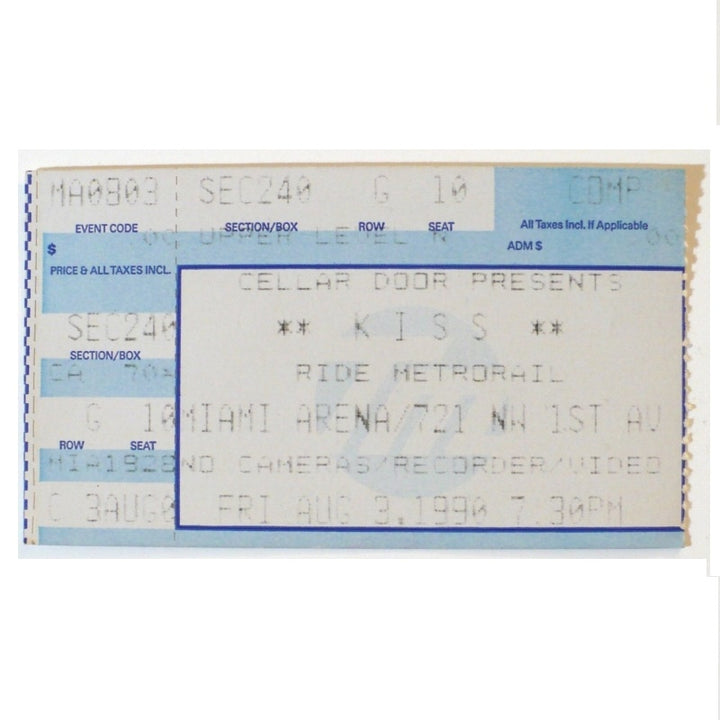 Kiss Hot In The Shade Tour Ticket 1990 Slaughter