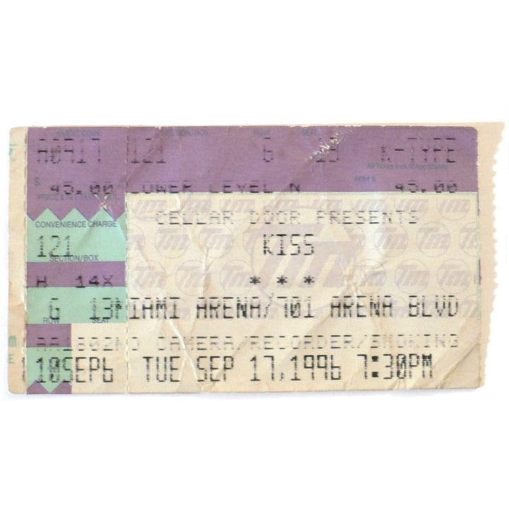 Kiss Alive Reunion Tour Ticket 1996