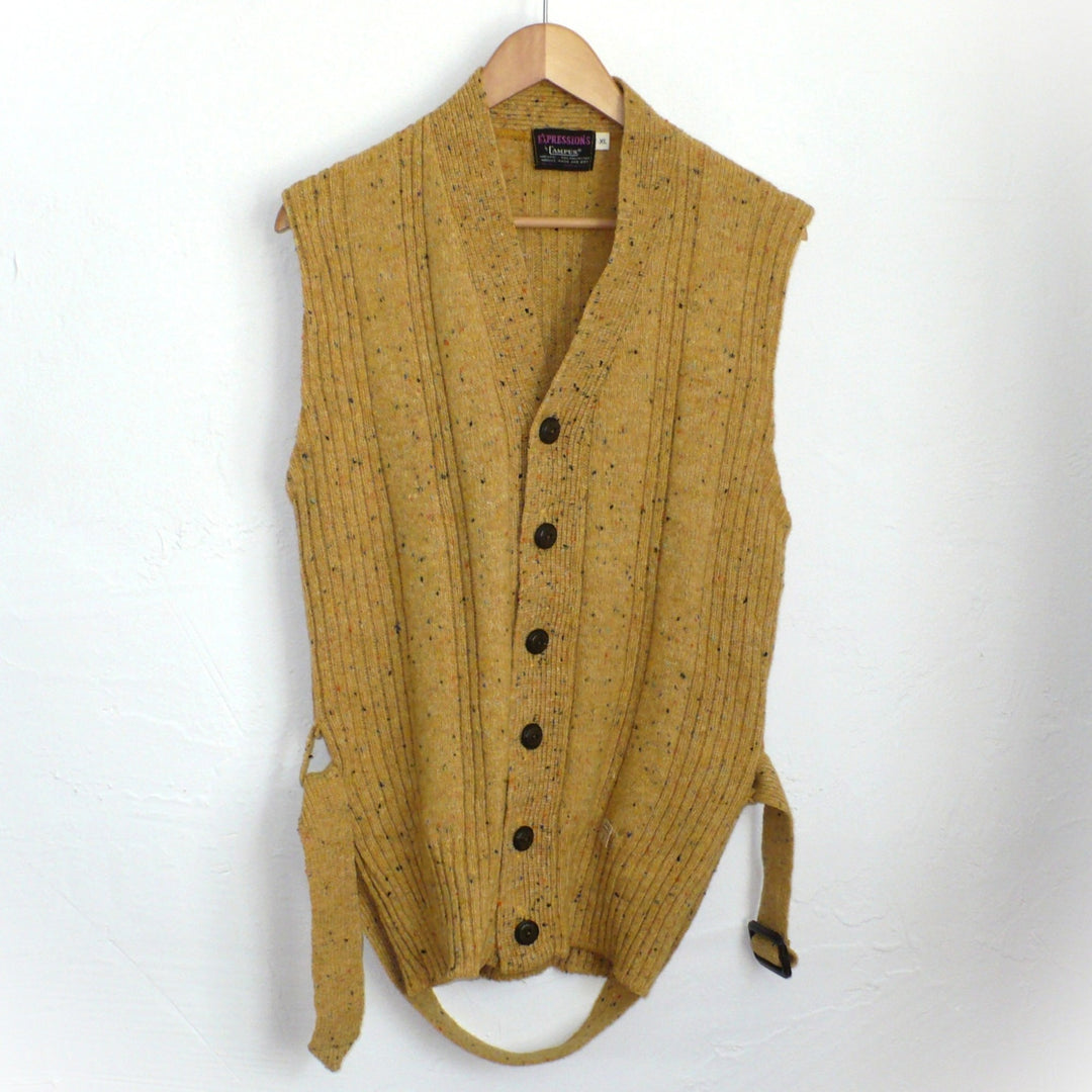 1970s Vintage Men's Belted Sweater Vest.