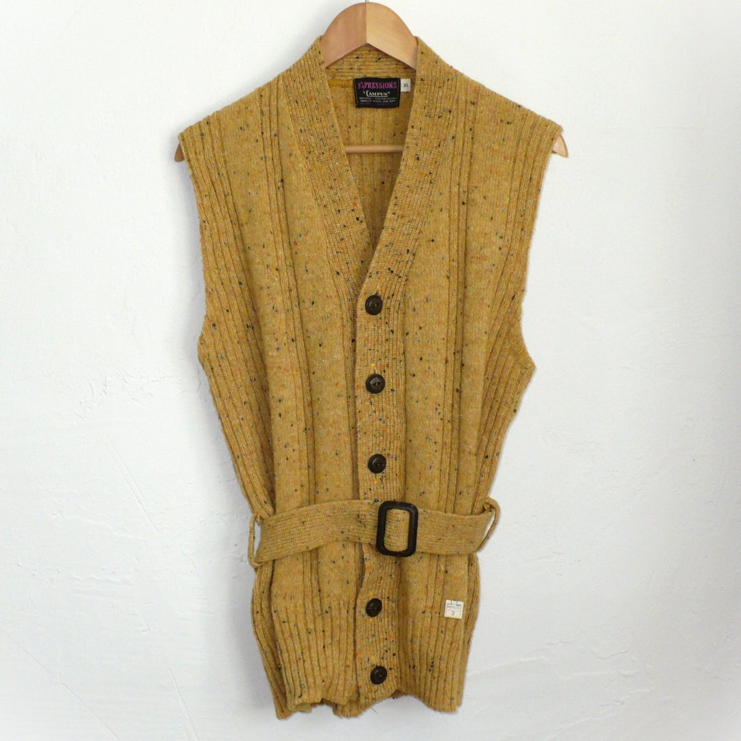 1970s Vintage Men's Belted Sweater Vest.