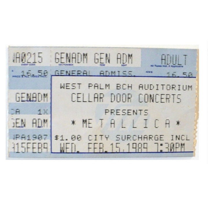 Metallica Damaged Justice Tour Ticket 1989 Queensryche