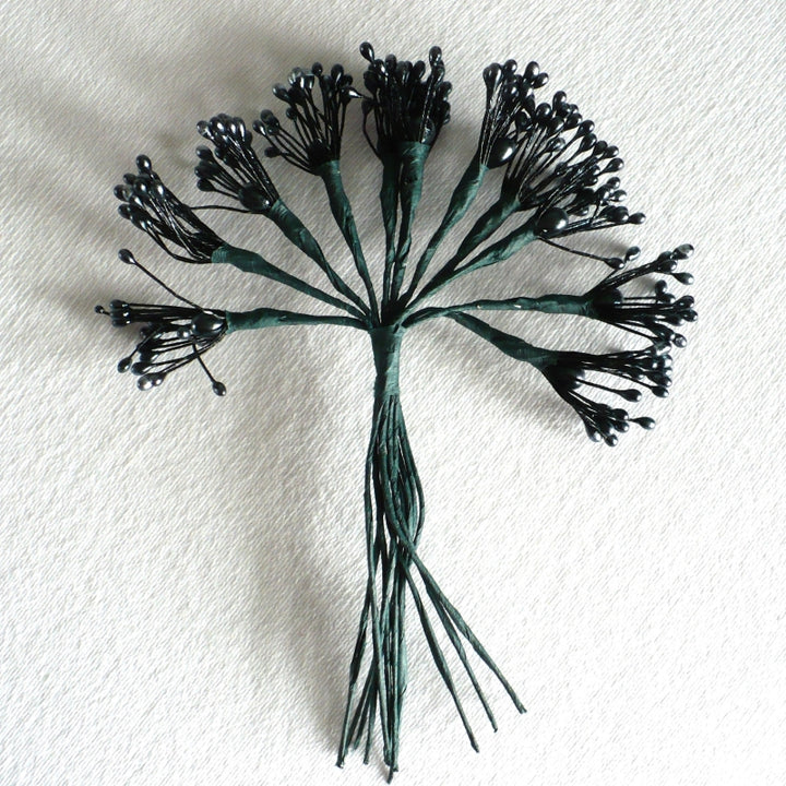 1930s Black Amethyst Millinery Pips Stamens