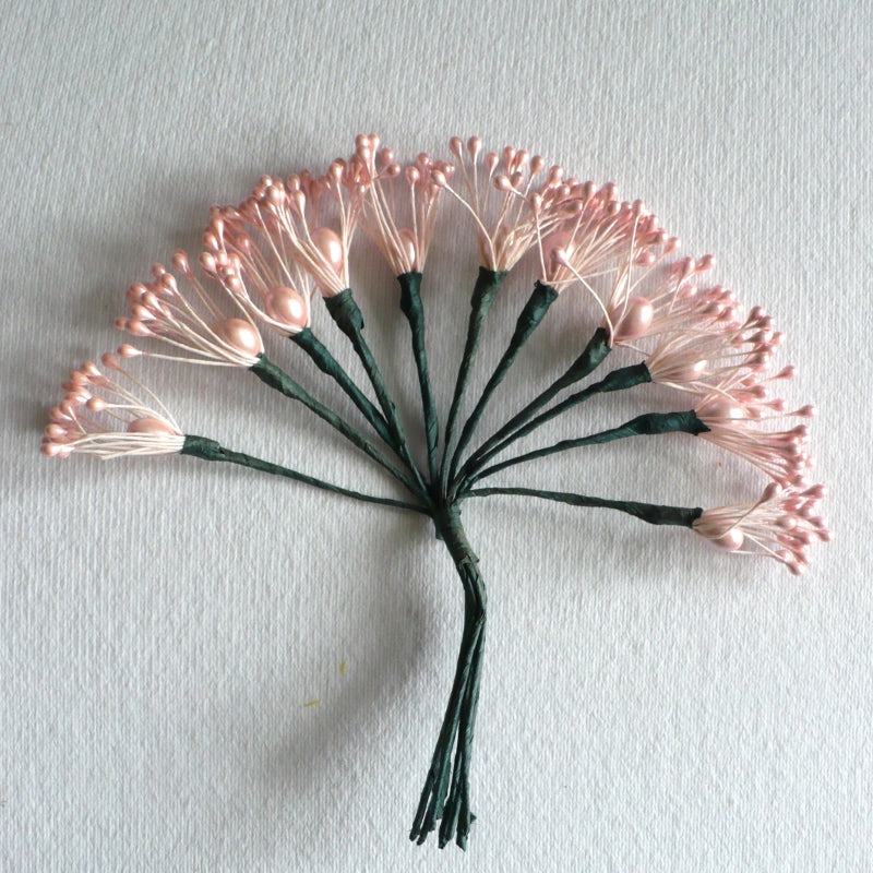 1930s Tea Rose Pink Millinery Pips Stamens