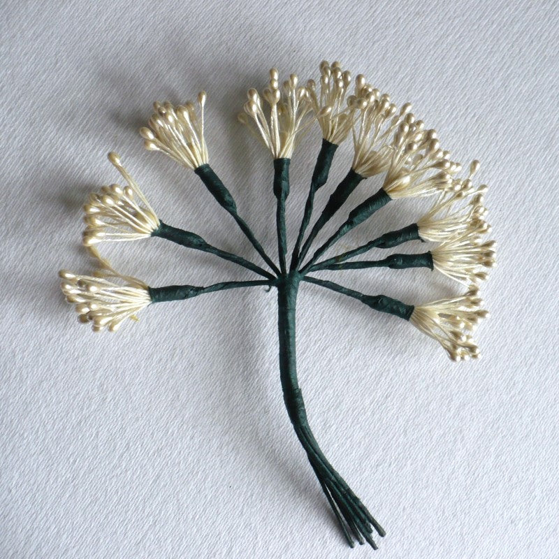 1930s White Millinery Pips Stamens