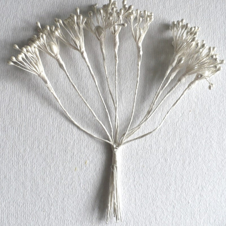 1960s Bright White Millinery Pips Stamens